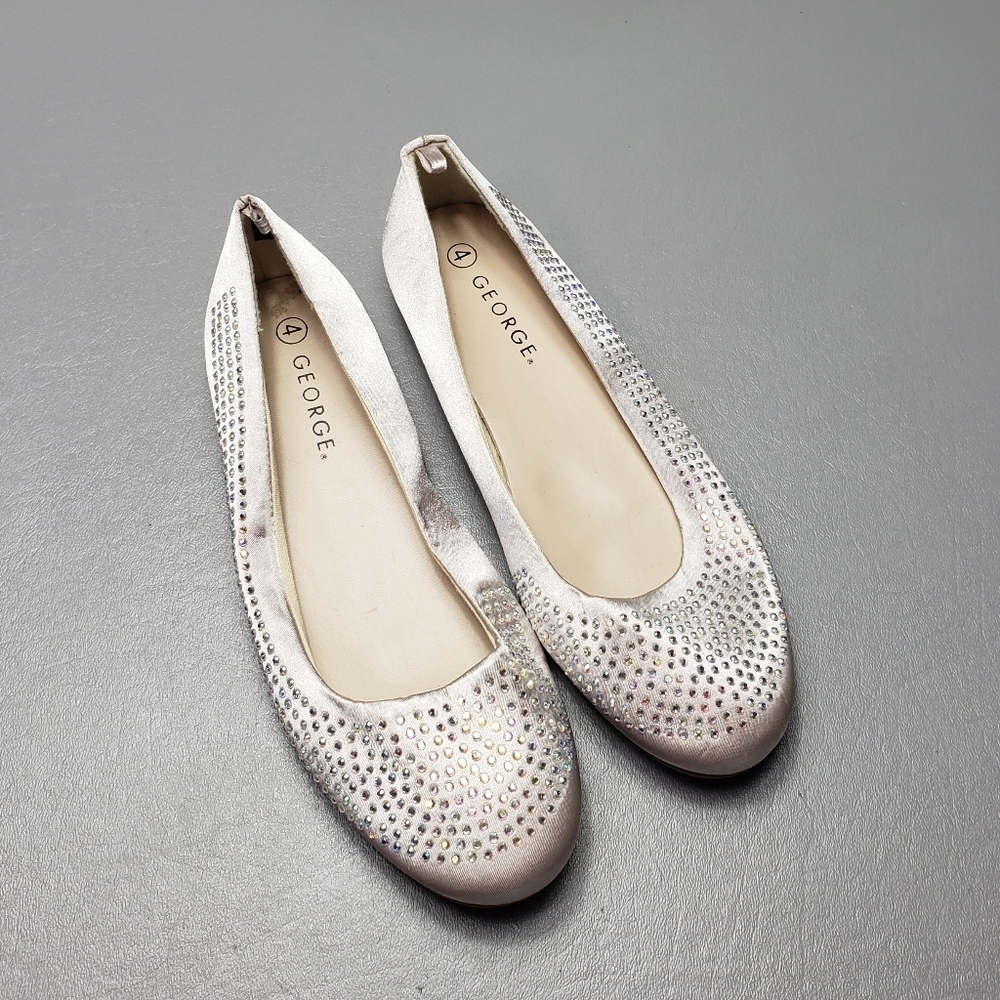 George girls light pink embellished slip on shoes big girls size 4